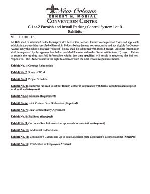 Fillable Online Exhibit F Trade Specific Bid Manual And Form