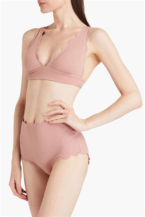 Marysia Textured Stretch Crepe Triangle Bikini Top The Outnet