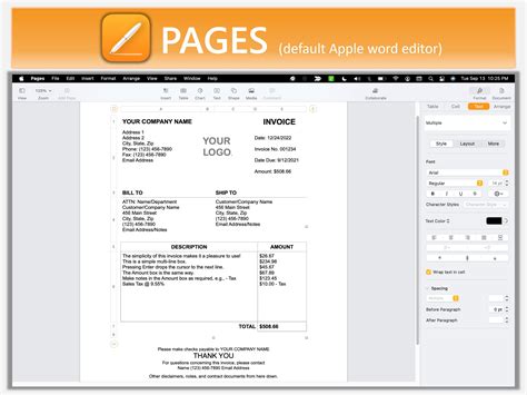 Simple Invoice Template for Word, Blank Invoice Template for Word, Invoice Template Google Docs ...