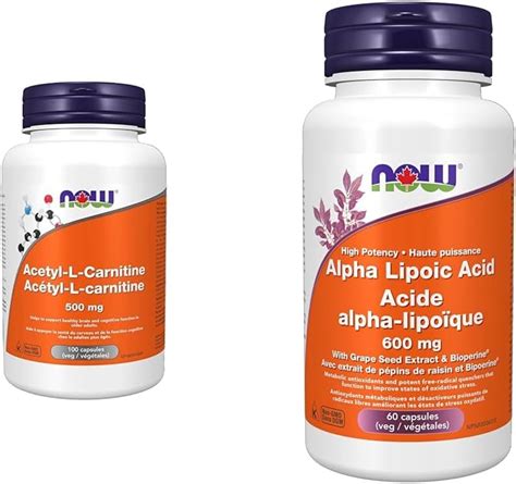 Now Acetyl L Carnitine Mg Vcaps Alpha Lipoic Acid Mg