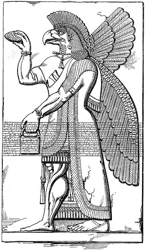 Nisroch, Assyrian God, Mid 19th Century by Print Collector