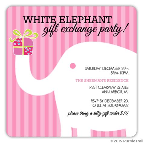 White Elephant Holiday Party Invitation