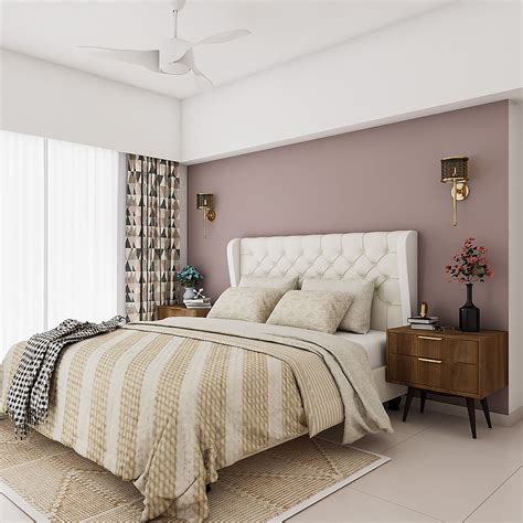 Rose Pink Modern Wall Paint Design For Bedrooms | Livspace