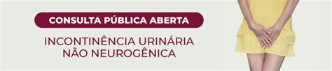 Pcdt Para Incontin Ncia Urin Ria N O Neurog Nica Tema De Consulta