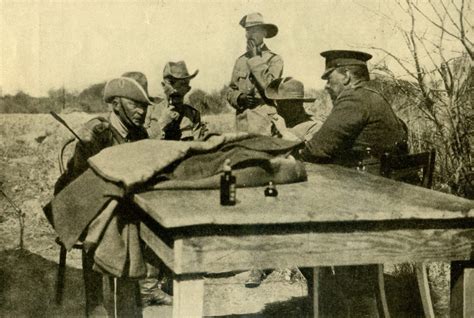 General Botha, right, accepts the surrender of German South-West Africa ...