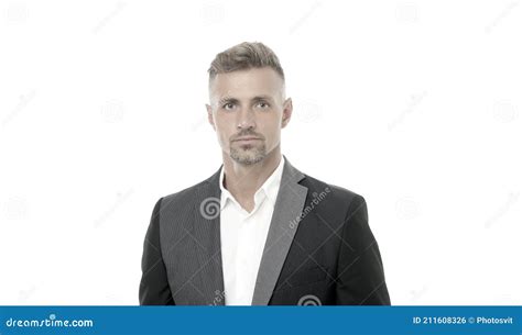 Make Man Look His Best Handsome Mature Man Isolated On White Stock Photo Image Of Capsule