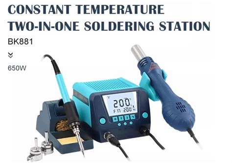 Bakon Bk New Design In Lcd Digital Display Rework Station With Hot Air Gun Soldering Iron