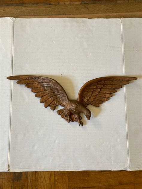 Gold Eagle, Eagle Wall Plaque, Vintage Bird Statue, Over Door Eagle ...