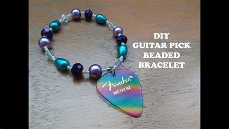 DIY GUITAR PICK BEADED BRACELET TUTORIAL YouTube