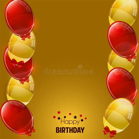 Happy Birthday Greeting Card With Balloons Stock Vector Illustration