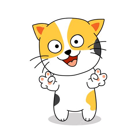 Cute Cat Smiling Vector Illustration Design, Cute, Paint, Vector PNG ...