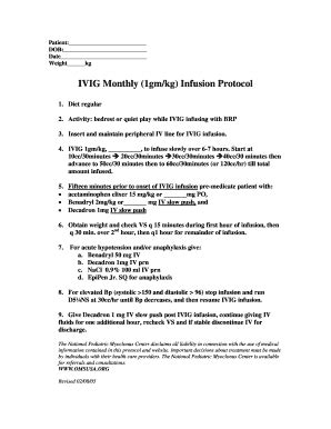 Ivig Infusion Protocol Pdf - Fill Online, Printable, Fillable, Blank ...