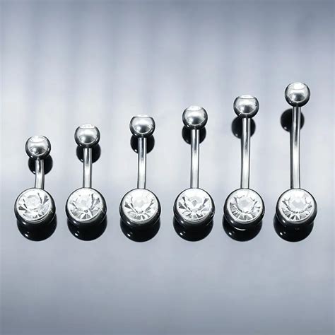 14G G23 Titan Bauchnabel Piercing Nabel Barbell Kristall Edelstein