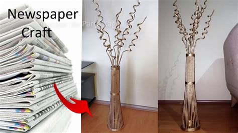 Newspaper Craft Home Decoration Ideas Paper Home Decor Diy Youtube