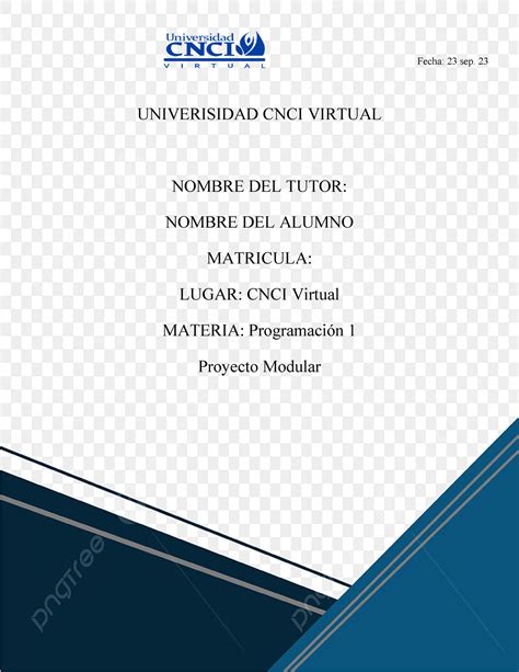 Programacion Proyecto Modular Practica Fecha 23 Sep 23 UNIVERISIDAD