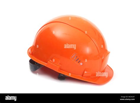 Orange hard hat isolated on white background. Safety helmet Stock Photo ...