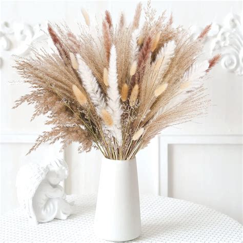 Pieces Pampas Grass Artificial Flowers Decorative Natural Dried