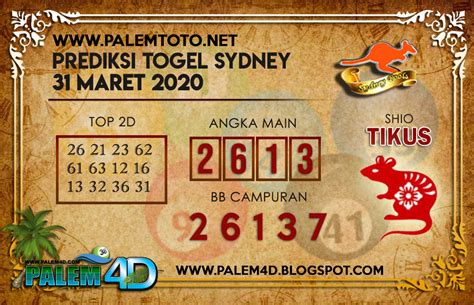 Prediksi Sydney Maret Prediksi Togel Jitu