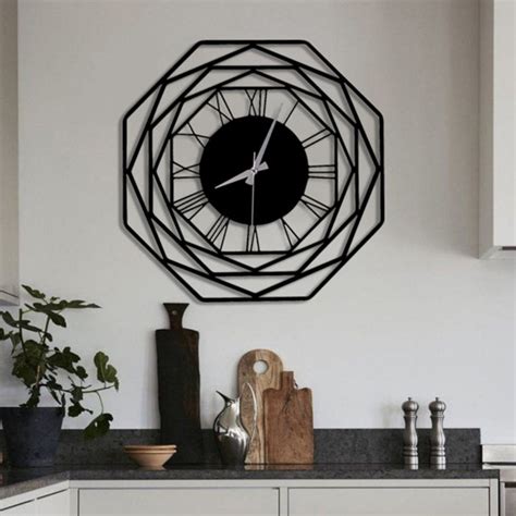 Octagon Metal Wall Clock Octagon Wall Clock Metal Wall Clock Large Wall Clock Wall Clock