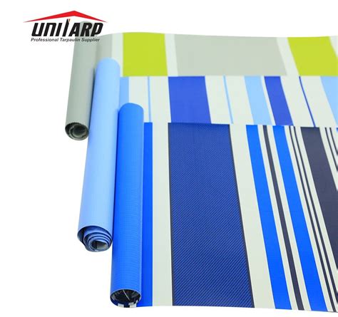 Uv Resistant D D Gsm Pvc Laminated Color Striped