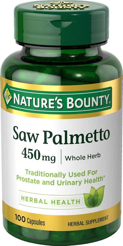 Nature S Bounty Natural Saw Palmetto Mg Capsules Amazon