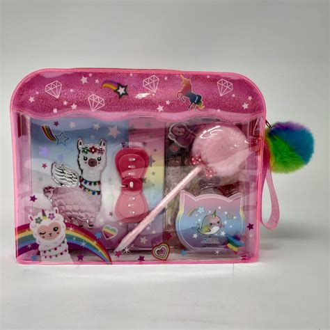 Hot Focus Magical Friends Llama Secret Journal Set Diary Book With Bow