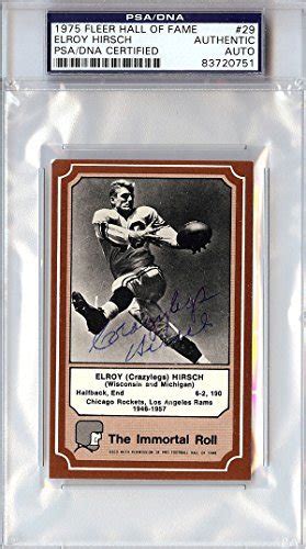 Elroy Crazy Legs Hirsch Autographed Fleer Hall O