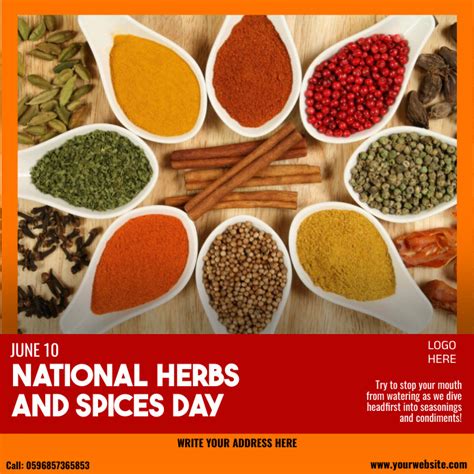 National Herbs And Spices Day Template Postermywall