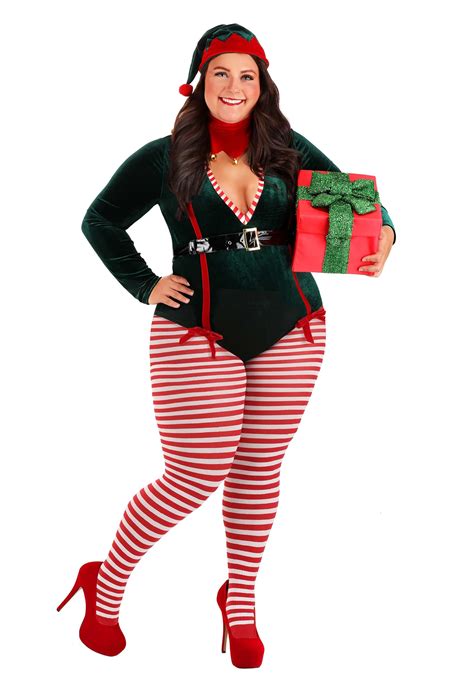 Plus Size Womens Sexy Santa Elf Costume Sexy Christmas Costumes