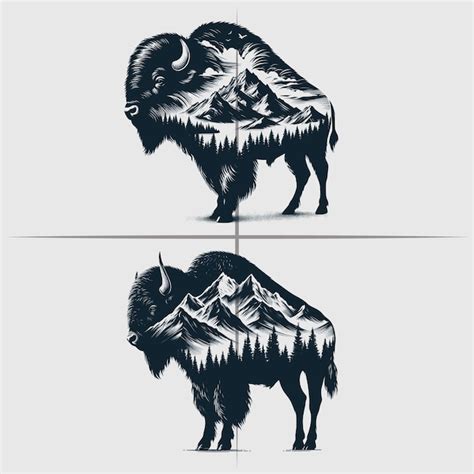 Premium Vector Bison Vector Silhouette Bundle File American Bison