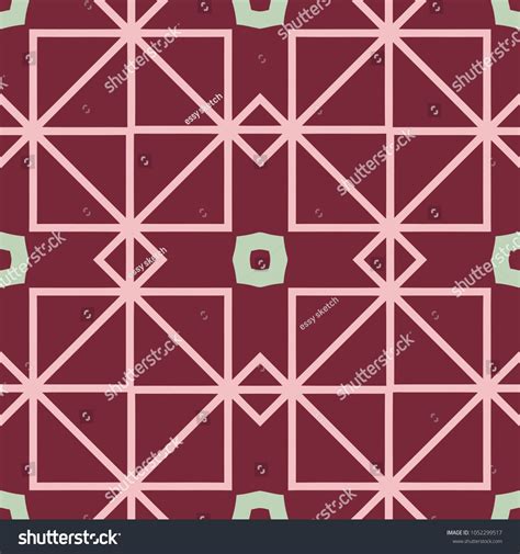 Seamless Pattern Tartan Tibetan Red Unique Symmetrical Ground Color