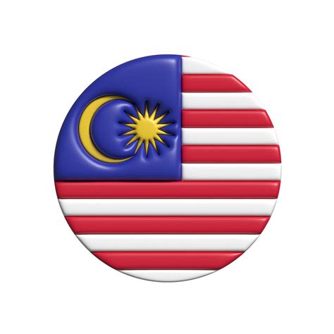 Malaysia circular flag shape. 3d render 22286596 PNG