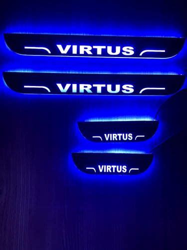 Virtus Black Edition Door Sill Plate With Blue LED Enhance Car Exterior