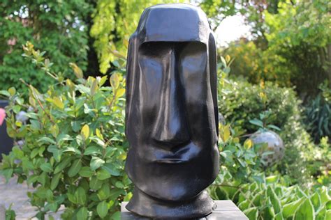 Novelty Moai Tiki Easter Island Figure Sculpture 52 Cm Cast Stone