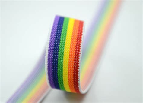 1 Inch 25mm Wide Colored Striped Waistband Elastic By The Yard Rainbo Strapcrafts