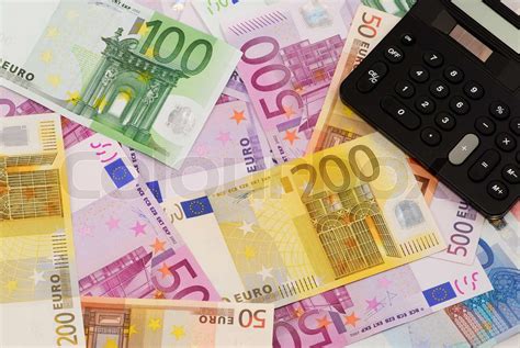 Euro Banknoten Und Taschenrechner Stock Bild Colourbox