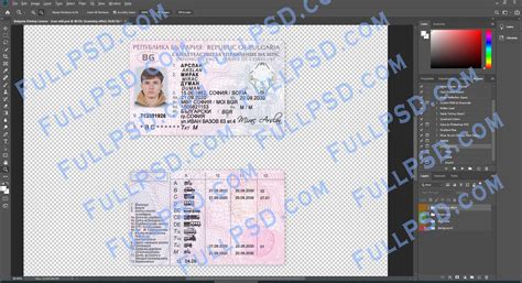 Download Bulgaria Driver License V2 Psd File Photoshop Template