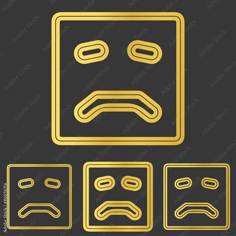 Golden sad logo design set Stock Vector | Adobe Stock