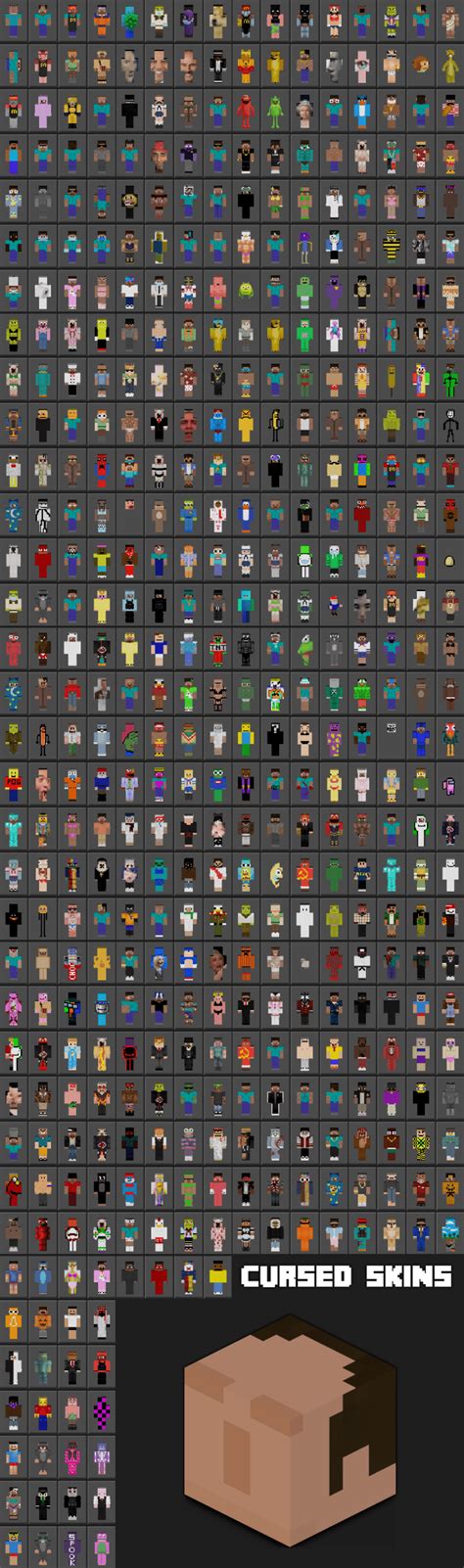 Cursed Minecraft Skins Layout