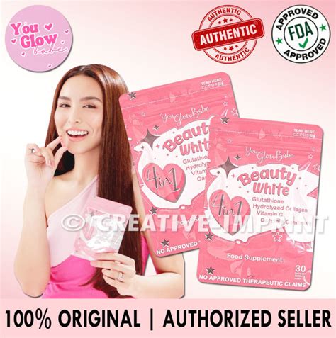 2packs You Glow Babe BEAUTY WHITE 4in1 Glutathione Collagen Slimming Vitamin C YGB Beauty