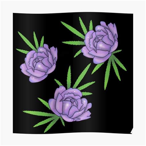 Purple Galaxy Rose With Leaves Poster By Craftkrazie Lotus Flower