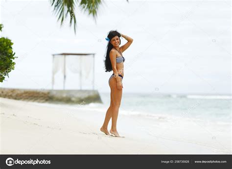 Beautiful Sexy Woman Bikini Posing Beach Stock Photo YAYImages