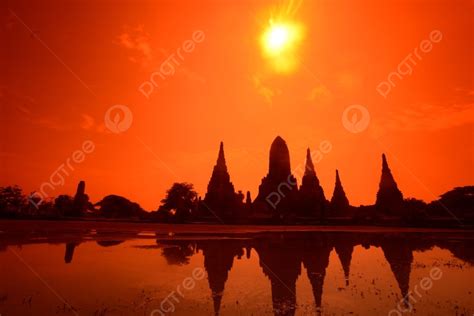 Fondo El Templo Wat Chai Wattanaram En La Ciudad De Ayutthaya En El