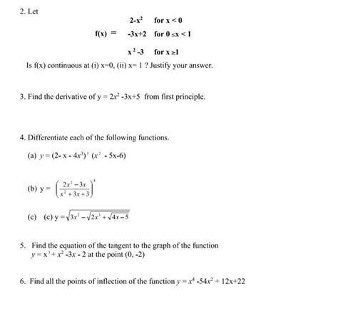 Solved 2 Let F X 2−x2−3x 2x2−3 For X