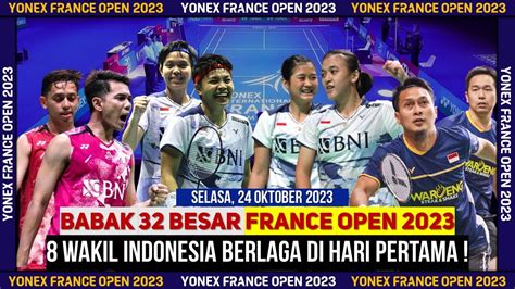 Jadwal Lengkap France Open 2023 Babak 32 Besar Apri Fadia Vs Ana Tiwi