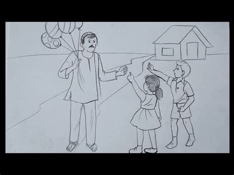 pencil drawing  balloon seller elementarydrawing  balloon seller