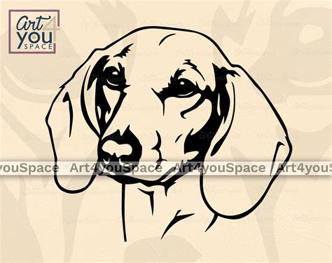 Dachshund Svg Doxie Dog Svg Cricut Cute Pet Face Clipart Etsy