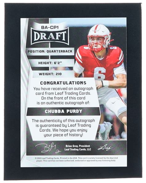 Chubba Purdy 2023 Leaf Draft Autographs Green BACP1 RC Pristine Auction