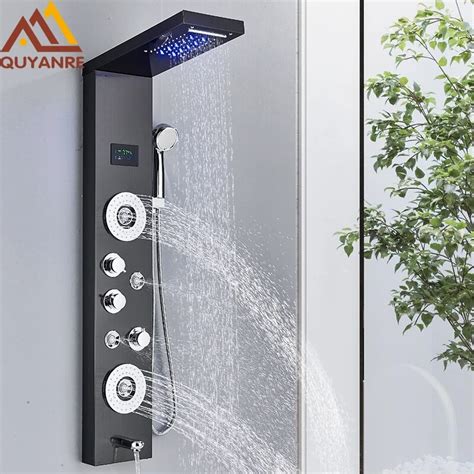 Led Shower Panel Tower System Rain Waterfall Shower Column