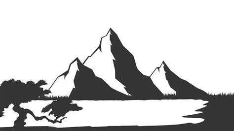 Mountains silhouettes. Mountains vector, Mountains vector of outdoor ...